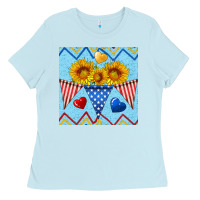 Baby Blue patriotic celebration Ladies Tee - BundleAndBundleShop