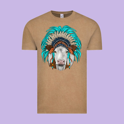 Simmental Indian Headdress Vintage Tee Designed By Jahusdesignshop