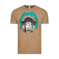 Vintage Coffee simmental indian headdress Vintage Tee - JahusDesignShop