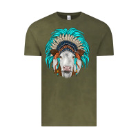 Vintage Olive simmental indian headdress Vintage Tee - JahusDesignShop