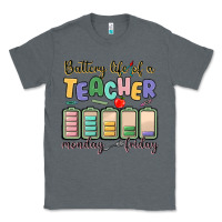 Charcoal Heather battery life of a teacher monday friday Classic Tee - MaliasSmallBusiness