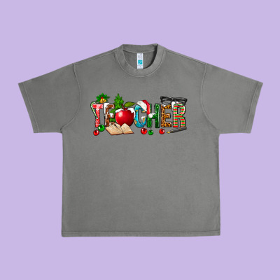 Christmas Teacher Urban Heavy Tee Designed By Nancycooperartshop