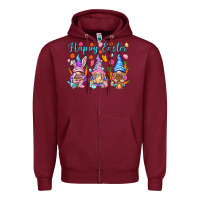 Burgundy Happy Easter gnomies Easter Day Zipper Hoodie - HowdyJamesFarm