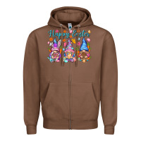 Chestnut Happy Easter gnomies Easter Day Zipper Hoodie - HowdyJamesFarm