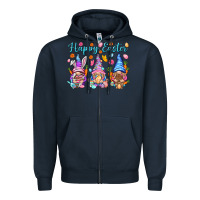 Navy Happy Easter gnomies Easter Day Zipper Hoodie - HowdyJamesFarm