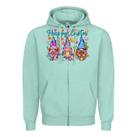 Seafoam Happy Easter gnomies Easter Day Zipper Hoodie - HowdyJamesFarm