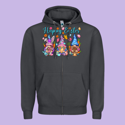 Happy Easter Gnomies Easter Day Zipper Hoodie Designed By Howdyjamesfarm