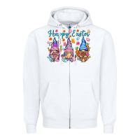 White Happy Easter gnomies Easter Day Zipper Hoodie - HowdyJamesFarm