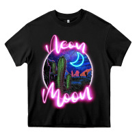 Black neon moon Heavy Core Tee - JahusDesignShop