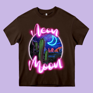 Neon Moon Heavy Core Tee Designed By Jahusdesignshop
