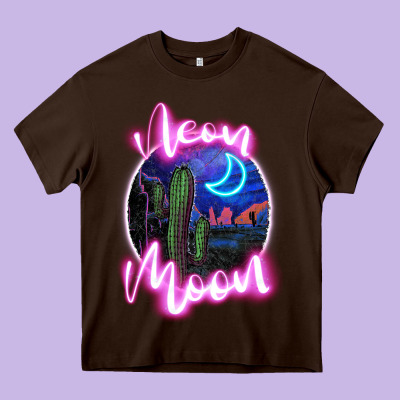 Neon Moon Heavy Core Tee Designed By Jahusdesignshop