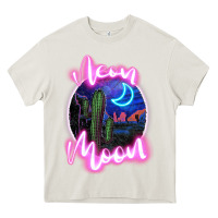 Cream neon moon Heavy Core Tee - JahusDesignShop