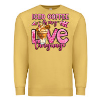 Antique Gold iced coffee is my love language Premium Sweatshirt - OliviaCreatesArt