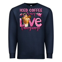 Navy iced coffee is my love language Premium Sweatshirt - OliviaCreatesArt