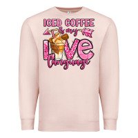 Pale Pink iced coffee is my love language Premium Sweatshirt - OliviaCreatesArt