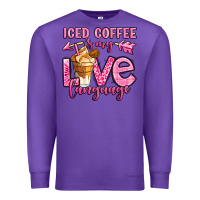 Purple iced coffee is my love language Premium Sweatshirt - OliviaCreatesArt