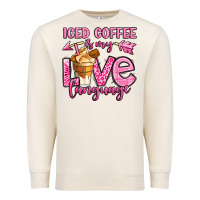 Sandshell iced coffee is my love language Premium Sweatshirt - OliviaCreatesArt