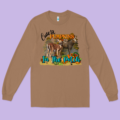 Fall Cutest Pumpkin In The Patch Deer Long Sleeve Tee Designed By Lillyallendesigns