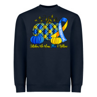 Navy october we wear blue and yellow with pumpkins Heavyweight Sweatshirt - Artiststas