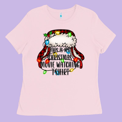 This Is My Christmas Movie Watching Ladies Tee Designed By Jasminsmagicworld