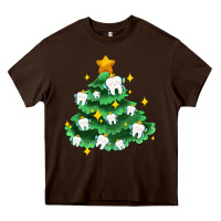 Chocolate Brown Christmas tree with teeth Heavy Core Tee - AdoDesignShop