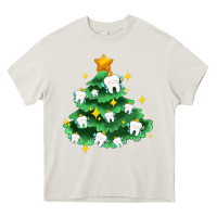 Cream Christmas tree with teeth Heavy Core Tee - AdoDesignShop