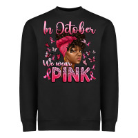 Black in october we wear pink with afro woman Heavyweight Sweatshirt - Artiststas