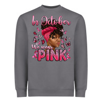 Storm in october we wear pink with afro woman Heavyweight Sweatshirt - Artiststas
