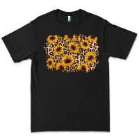 Black sunflower leopard background Premium Tee - AdoDesignShop