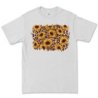 Dove Grey sunflower leopard background Premium Tee - AdoDesignShop
