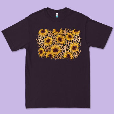 Sunflower Leopard Background Premium Tee Designed By Adodesignshop
