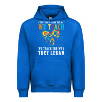 Cobalt Autism Awareness Teacher Urban Hoodie - CowhideDigitalArt