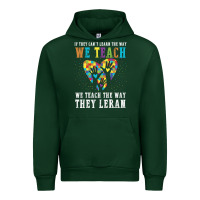 Forest Green Autism Awareness Teacher Urban Hoodie - CowhideDigitalArt