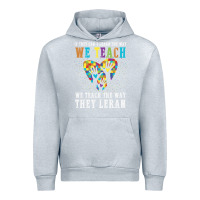 Heather Grey Autism Awareness Teacher Urban Hoodie - CowhideDigitalArt