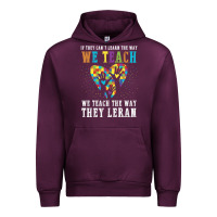 Mauve Wine Autism Awareness Teacher Urban Hoodie - CowhideDigitalArt