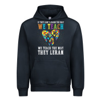 Navy Autism Awareness Teacher Urban Hoodie - CowhideDigitalArt