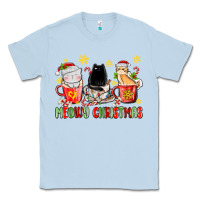 Dusty Blue meowy christmas cats coffee cups Classic Tee - MaliasSmallBusiness