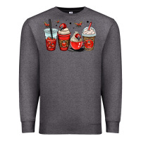 Charcoal Heather ladybug coffee cups Premium Sweatshirt - OliviaCreatesArt