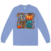 Colony Blue Fall Autumn Leopard Love Pumpkin Long Sleeve Tee - LillyAllenDesigns