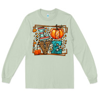 Matcha Fall Autumn Leopard Love Pumpkin Long Sleeve Tee - LillyAllenDesigns