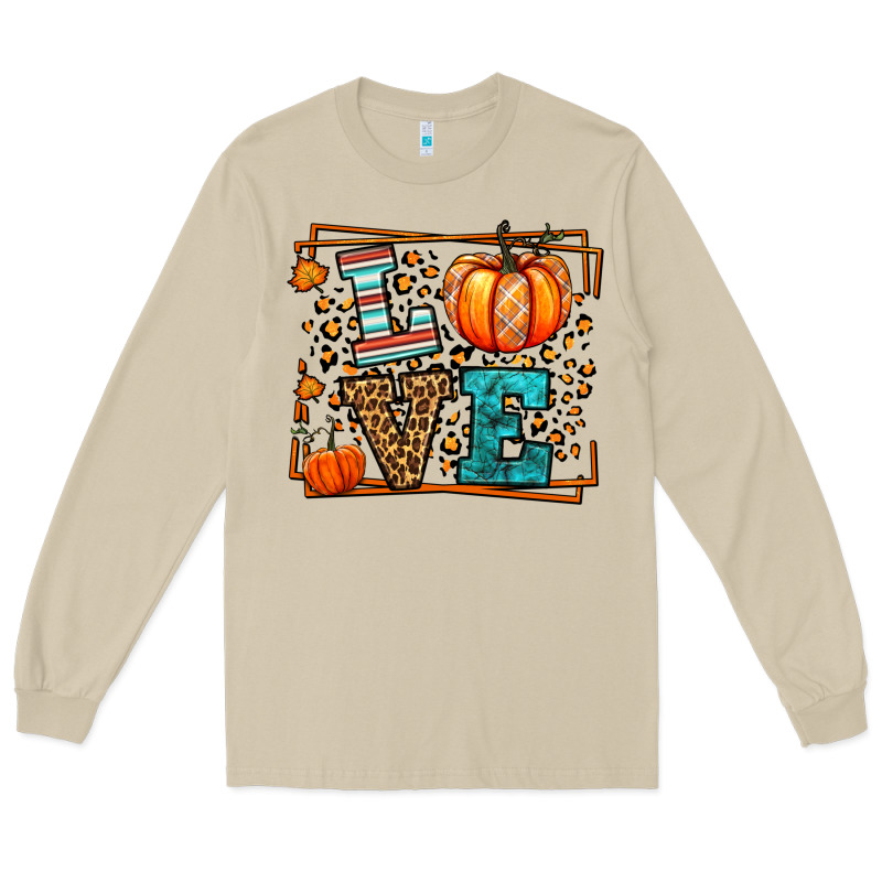 Fall Autumn Leopard Love Pumpkin Long Sleeve Tee by LillyAllenDesigns | Teevron