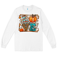 White Fall Autumn Leopard Love Pumpkin Long Sleeve Tee - LillyAllenDesigns