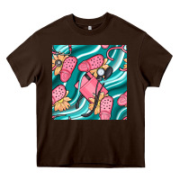 Chocolate Brown nurse slippers seamless pattern Heavy Core Tee - BundleAndBundleShop