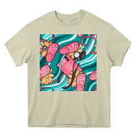 Mossy nurse slippers seamless pattern Heavy Core Tee - BundleAndBundleShop