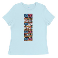 Baby Blue usa flag and western patterns  penwraps Ladies Tee - Artiststas