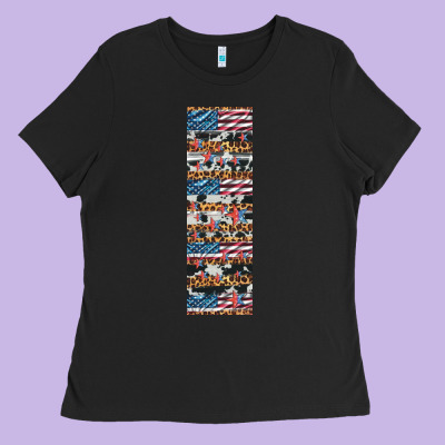 Usa Flag And Western Patterns  Penwraps Ladies Tee Designed By Artiststas