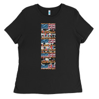 Black usa flag and western patterns  penwraps Ladies Tee - Artiststas