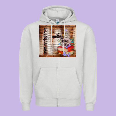 Never Retring From Reading Zipper Hoodie Designed By Tumblerdesignbyshophia