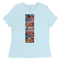 Baby Blue usa flag and western patterns  penwraps Ladies Tee - Artiststas
