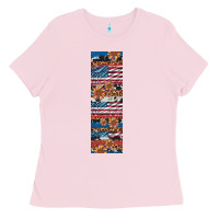 Bubblegum Pink usa flag and western patterns  penwraps Ladies Tee - Artiststas